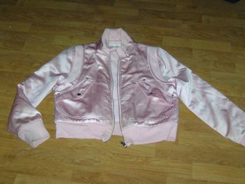 Blouson KOOKAI rose satiné et fourré taille 42 TBE