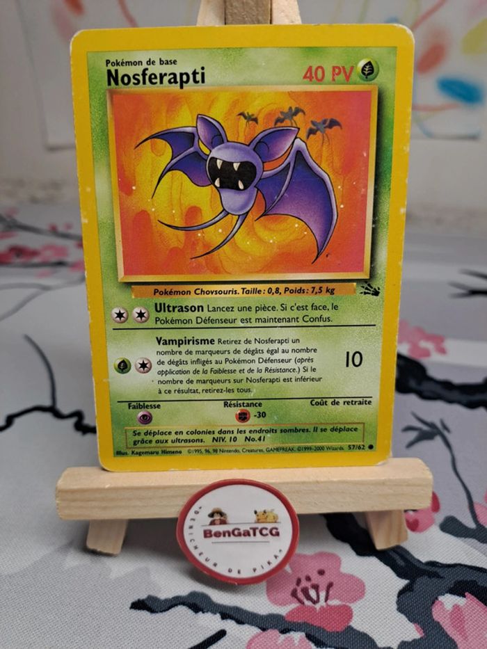 Carte Pokémon Nosferapti 57/62 set de base Fossile ed2 Wizards Fr