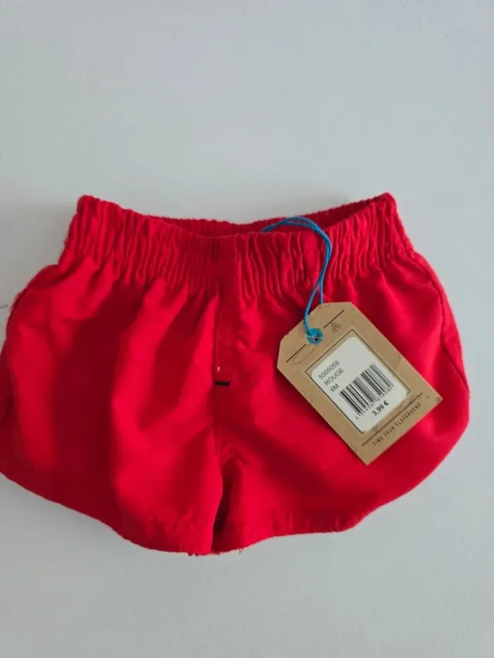Short de bain rouge 6 mois