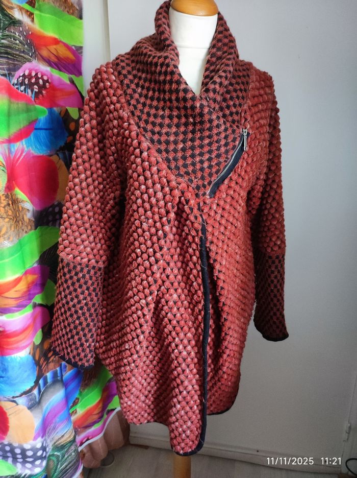 Gilet Chaud Hiver femme T40/42 Noir et Rouille