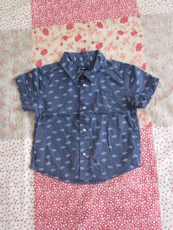 Chemise manches courtes bleue 9 mois