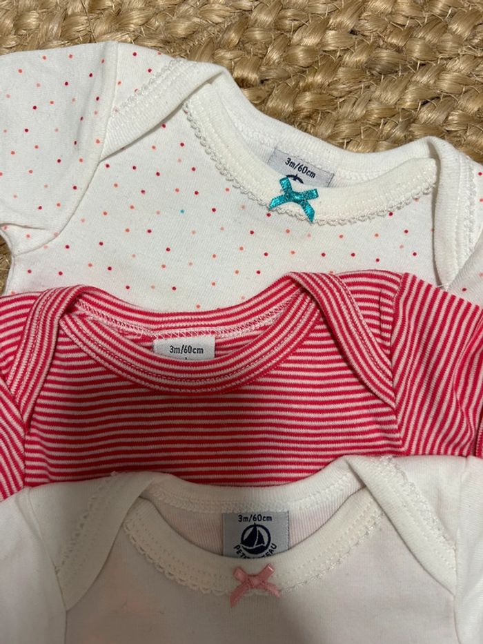 Lot de 3 bodies bébé fille petit bateau - photo numéro 5