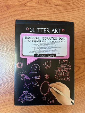 Carnet glitter art bloc à gratter magique