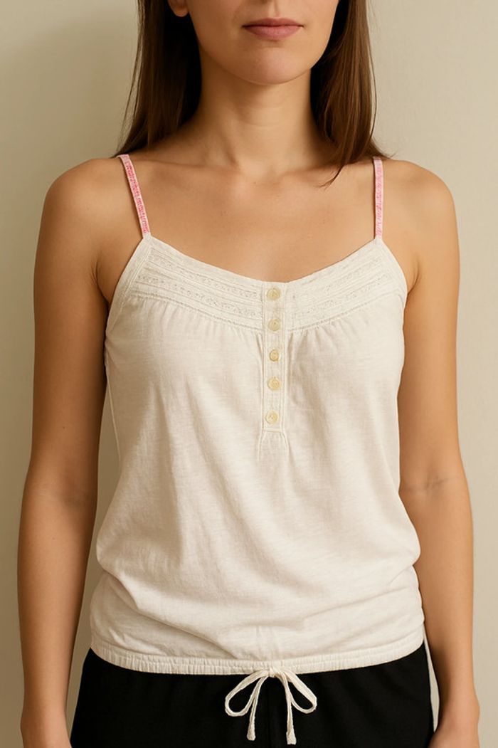 Top blanc Aéropostale à bretelles croisées