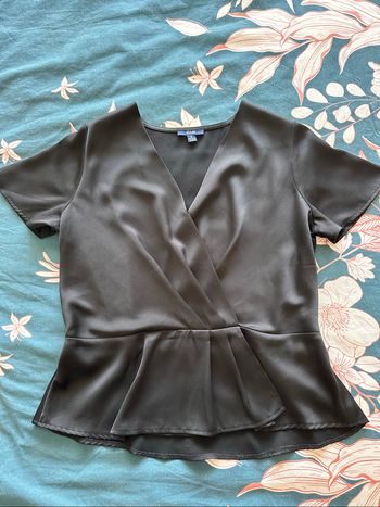Haut noir en satin Kiabi