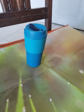 Eco mug bleu tupperware 490ml