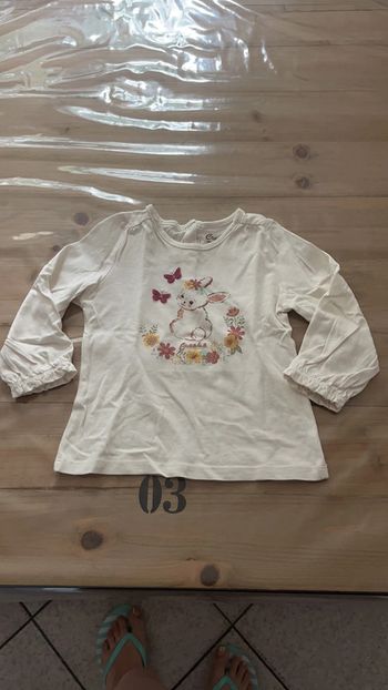 T shirt creeks blanc 18 mois