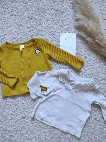 6 mois - lot veste et tee-shirt manche longue 