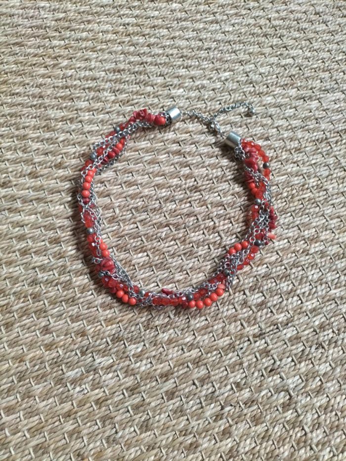 Collier fantaisie rouge