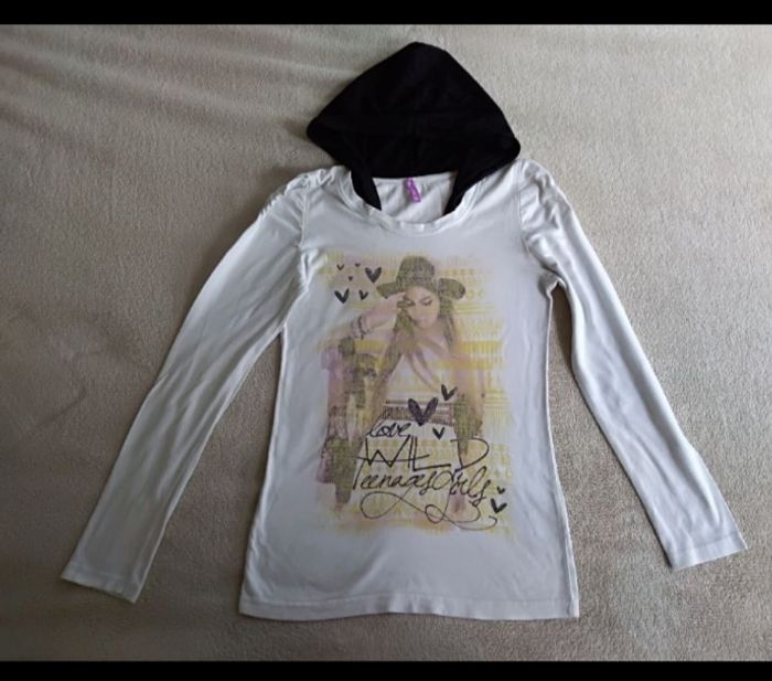 T-shirt à capuche motif imprimé ado 12 ans - photo numéro 4