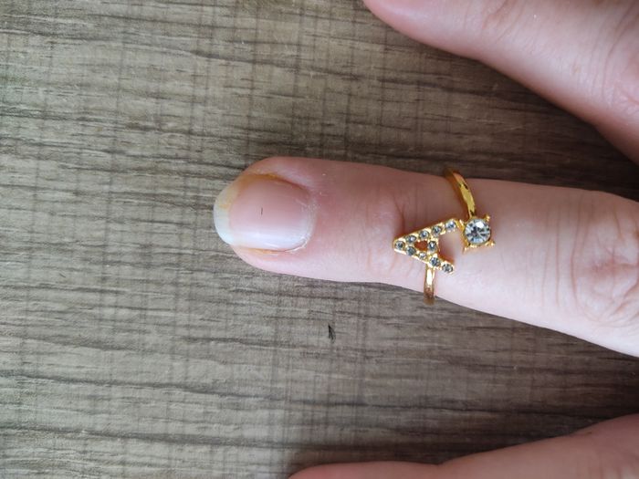 Bague couleur doré fille 6/7 ans Bague lettre A, neuf avec étiquette - photo numéro 2