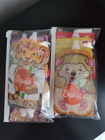 Lot de 9 gourdes réutilisables SQUIZ avec pochette - État Neuf

