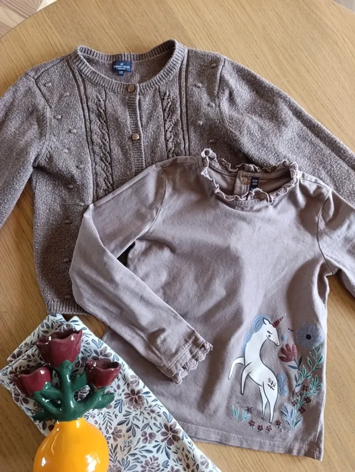 Gilet et haut Sergent Major 6 ans licorne et paillettes