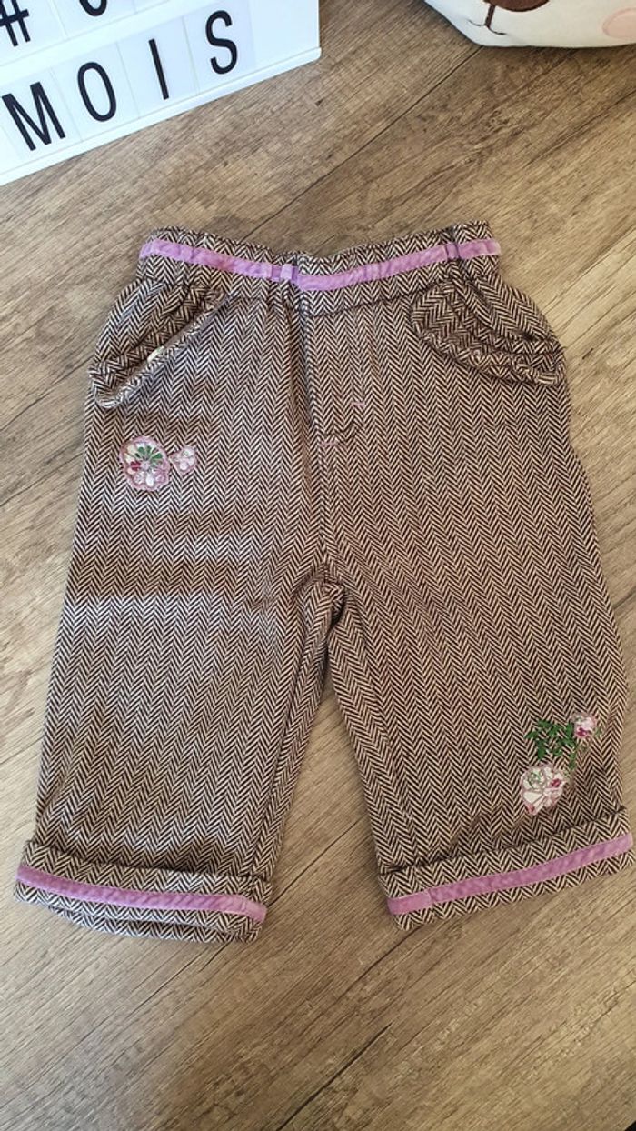 Pantalon épais marron et violet - photo numéro 2
