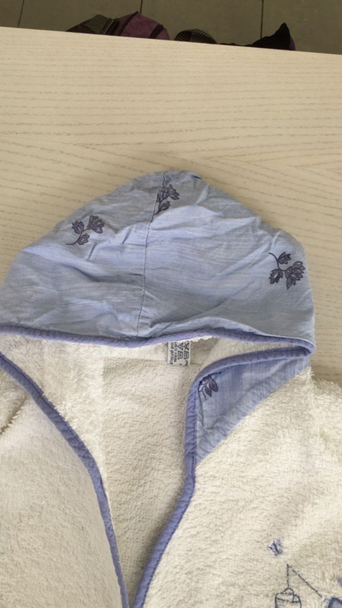 Peignoir blanc bleu  2-3ans Linvosges - photo numéro 3