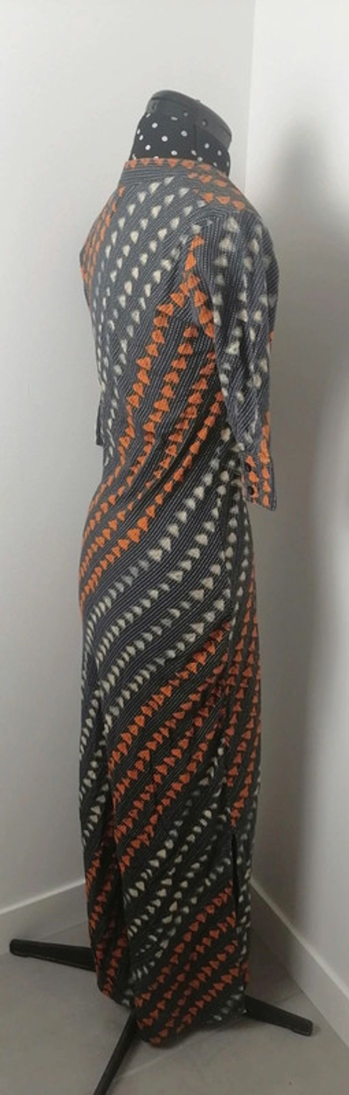 Robe imprimé géométrique gris crème orange Taille S Baigneuse Palace - photo numéro 6