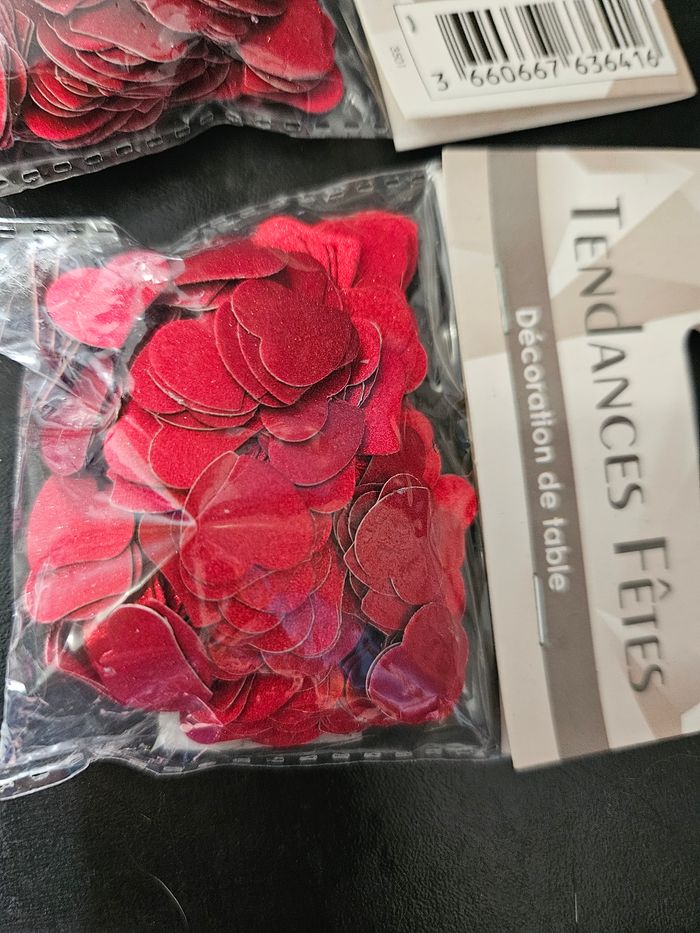Lot de 2 sachets - décoration de table cœur - photo numéro 2