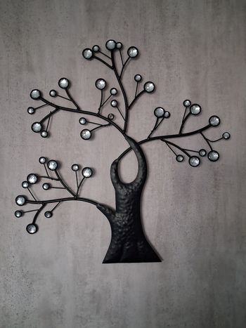 Jolie décoration arbre en acier noir H.40 cm