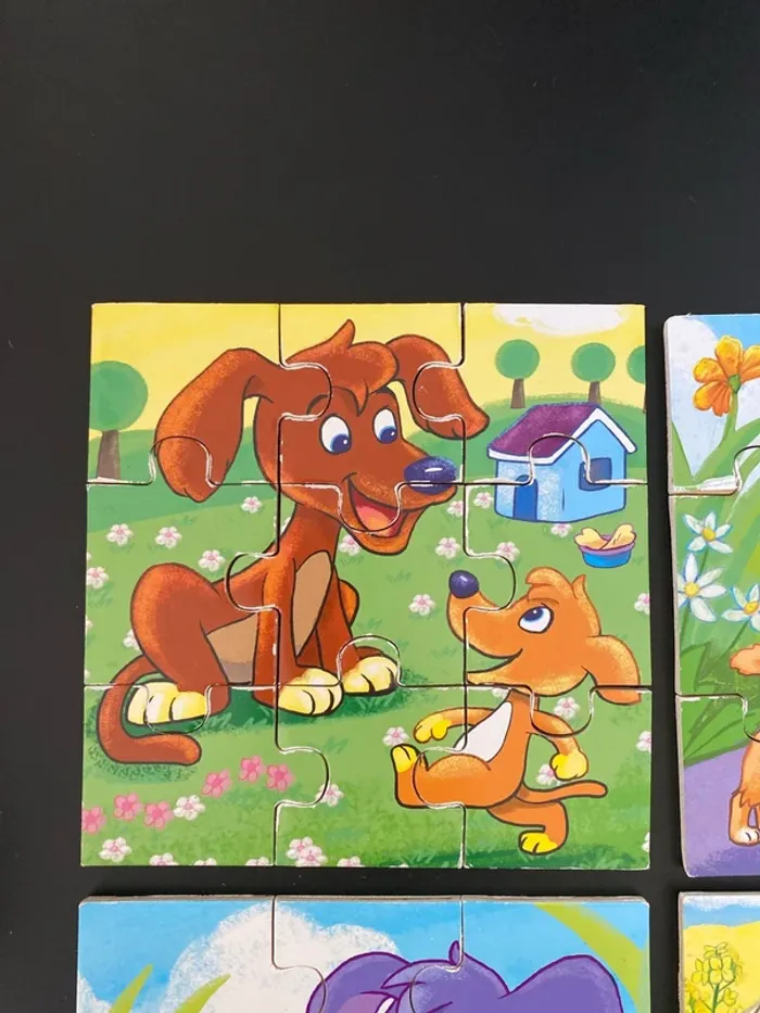 4 puzzles en bois 9 pièces - photo numéro 2