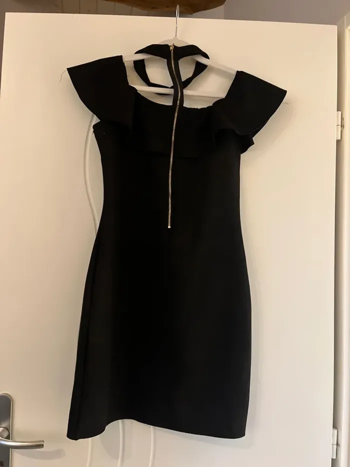 Robe noir effet velour fin - photo numéro 4
