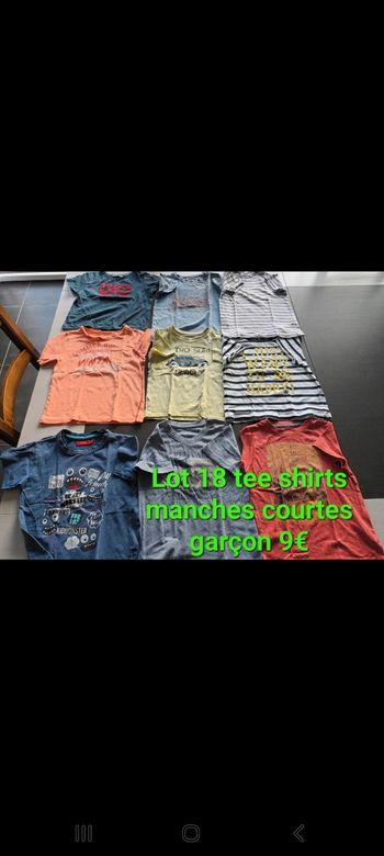 Lot 18 tee shirts manches courtes garçon 4ans