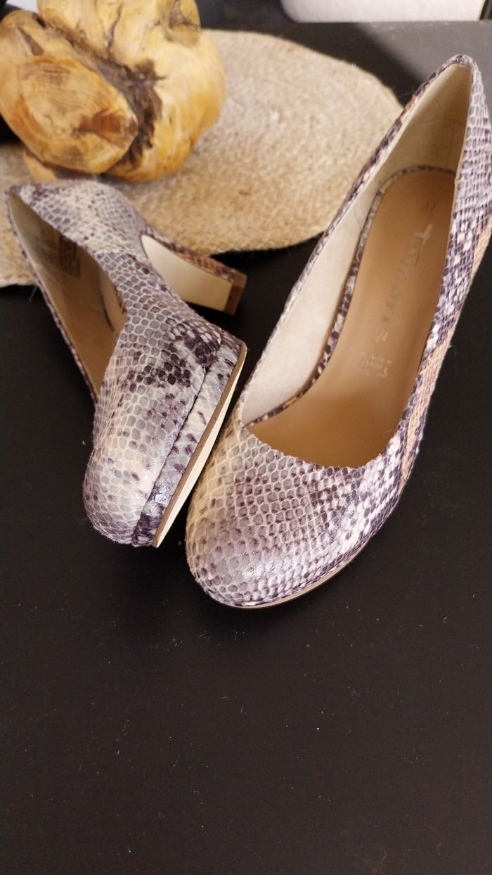 Escarpins Tamaris 37 imitation serpent - photo numéro 4