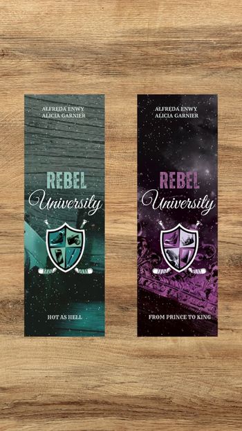 Marque page Rebel University tome 1,2,3 et 4