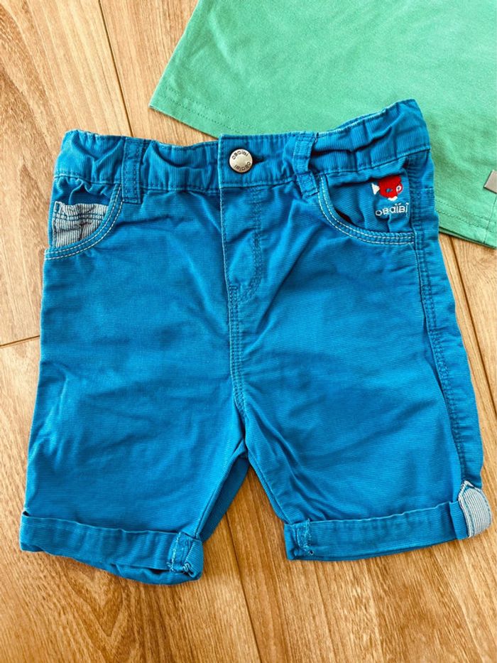 Taille 2 ans ensemble 2 pièces d’été garçon Obaibi Okaidi vert et bleu * fishing * 💙 - photo numéro 2