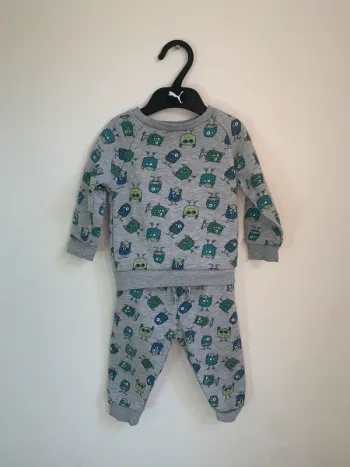 Ensemble gris à motifs monstres - Primark - 9/12 mois