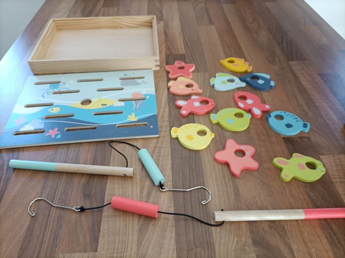 Pêche à la ligne en bois avec 2 cannes à pêche - photo numéro 4