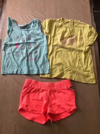 Lot été 5 ans fille short et tee shirt