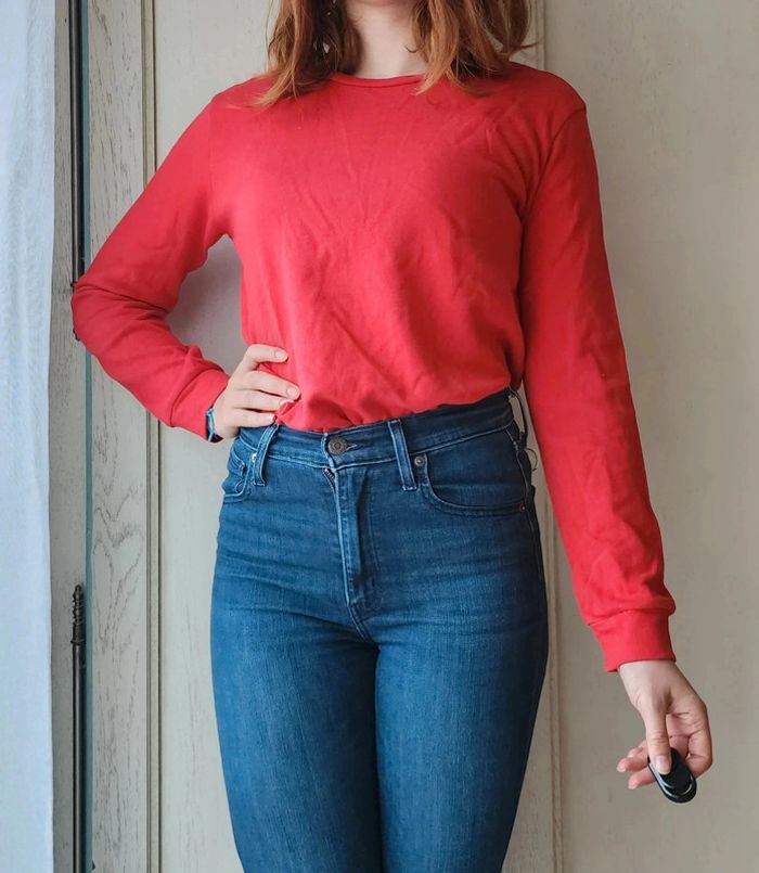 Pull sweat rouge fluide Shein - photo numéro 2