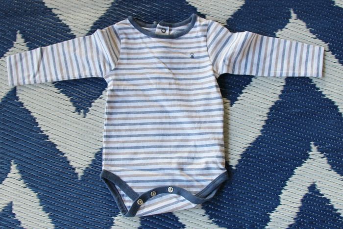 Ensemble salopette, body, manches longues, Obaïbi, 68cm 6 mois - photo numéro 3