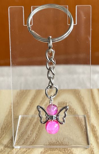 Porte clé ange  rose