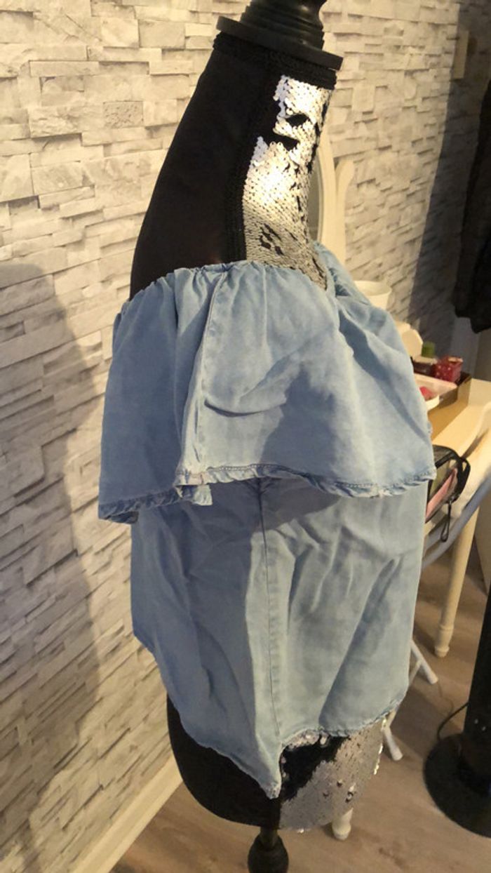 Teeshirt bleu jean - photo numéro 3