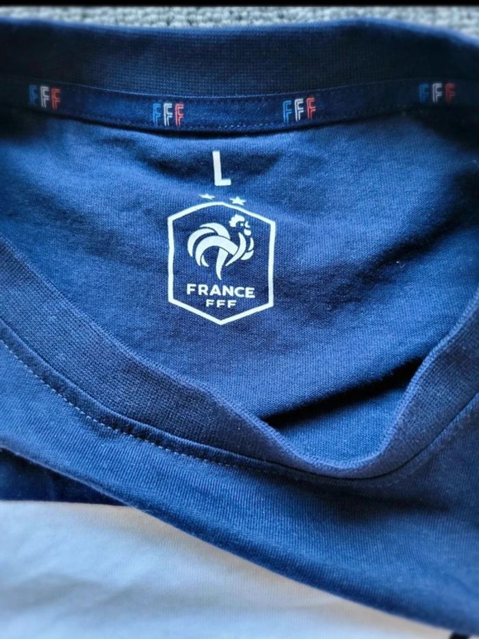 T-shirt Équipe de France FFF - Bleu Blanc Rouge - 2 Étoiles - Taille L - 100 % Coton - photo numéro 2