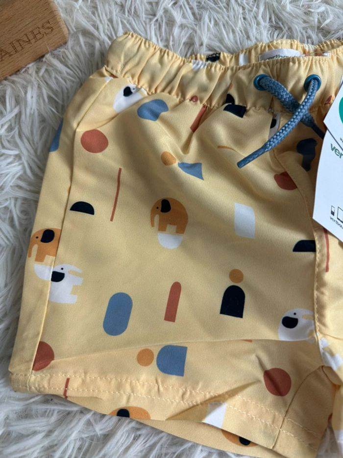 Short maillot de bain jaune vertbaudet taille 18 mois - photo numéro 3