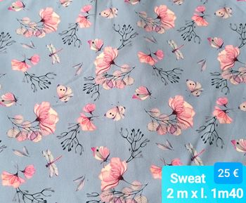 Sweat papillon fond bleu