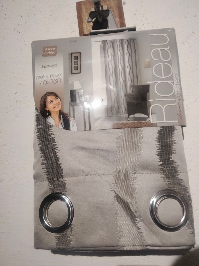 Rideau Jacquard ondulé gris 140x260