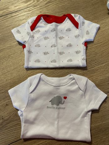 Lot de 2 bodies manches courtes Taille 3 mois