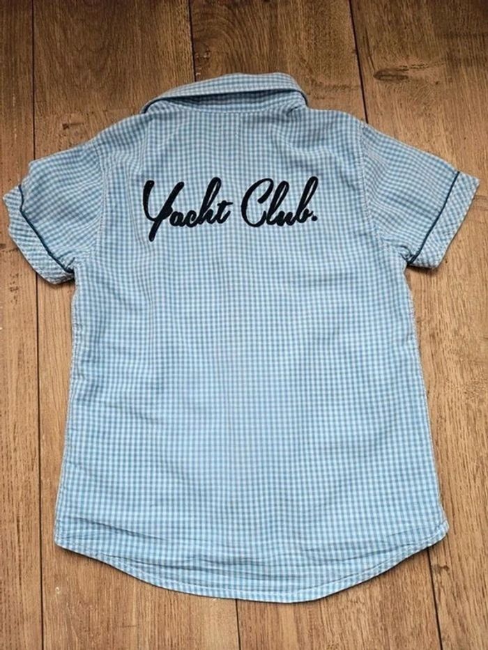 Chemise manches courtes vichy bleu clair et blanche Terre de marins 6 ans - photo numéro 8