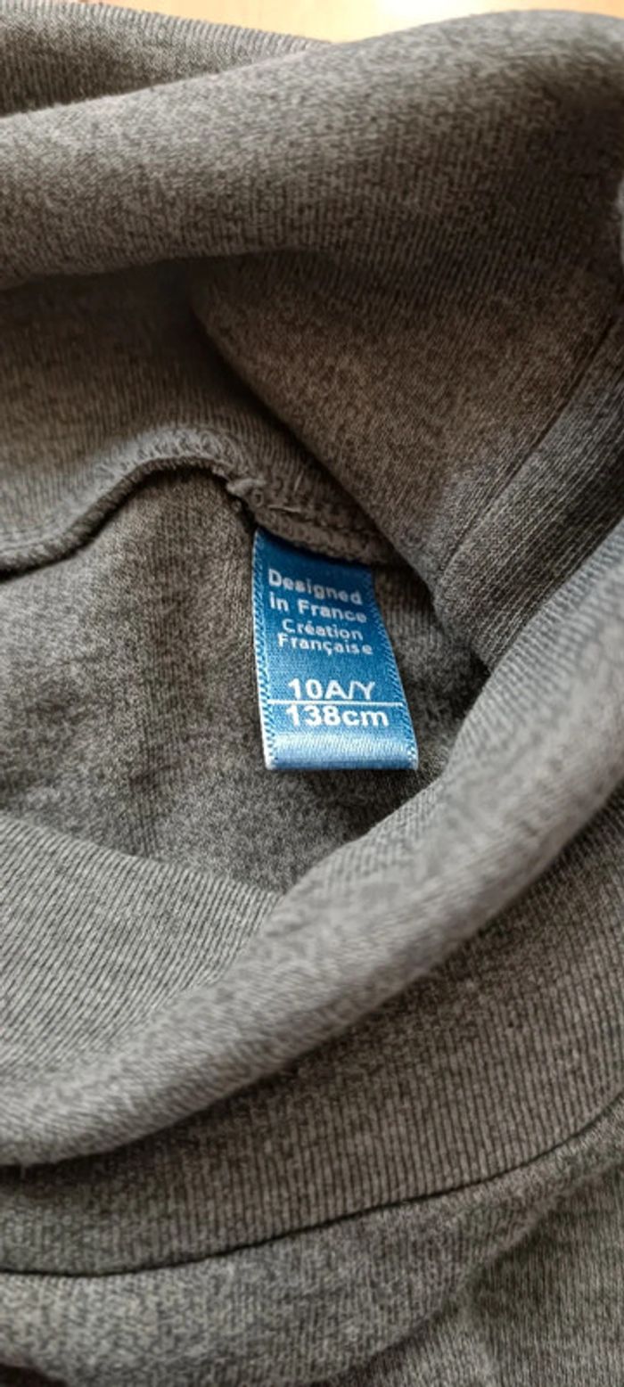 Pull col roulé gris Okaïdi 10 ans - photo numéro 4