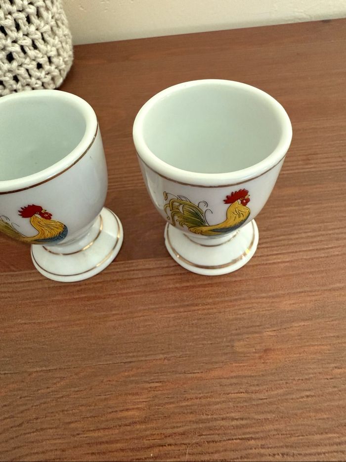 Duo de coquetiers motif  coq - Vintage - photo numéro 5