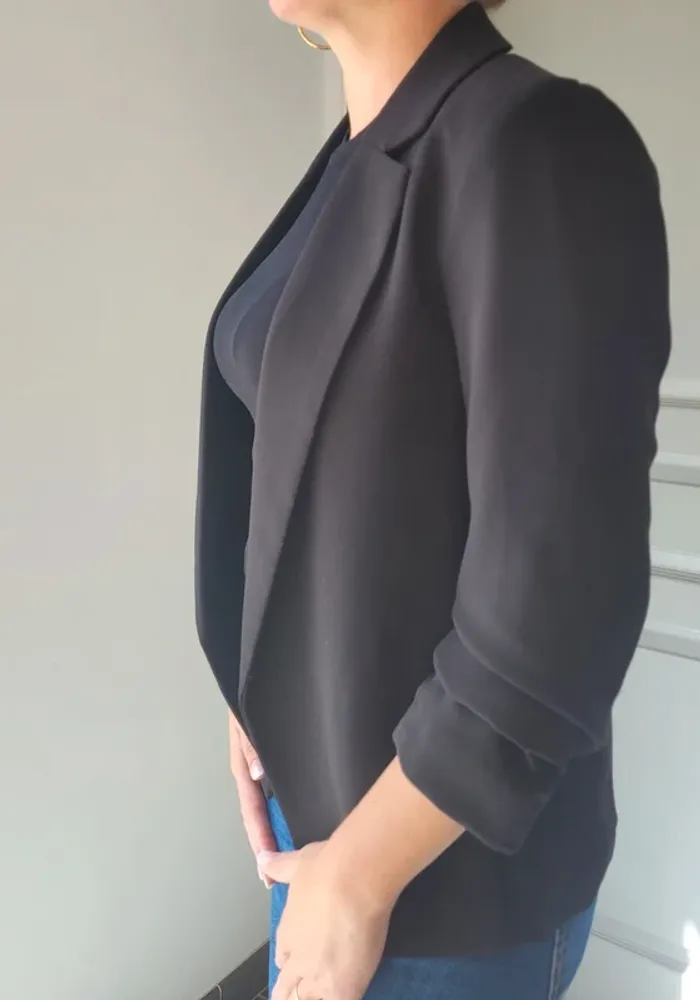 Veste blazer tailleur h&m noir 36 taille S - photo numéro 3