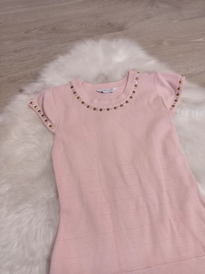 Guess Marciano robe chic rose en maille idéal cérémonie 8 ans 👉 faites votre lot pour la promotion - photo numéro 3