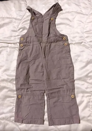 Salopette marron à boutons 24 mois Quechua