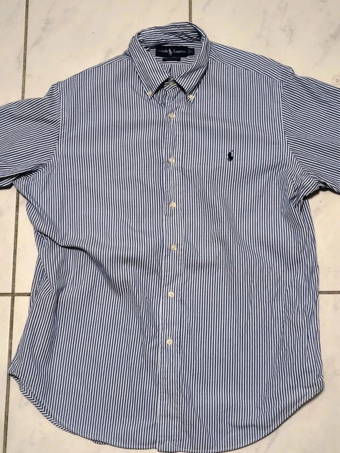 Chemise Ralph Lauren rayée bleu marine & blanc – Classic Fit – Vintage Y2K - photo numéro 3