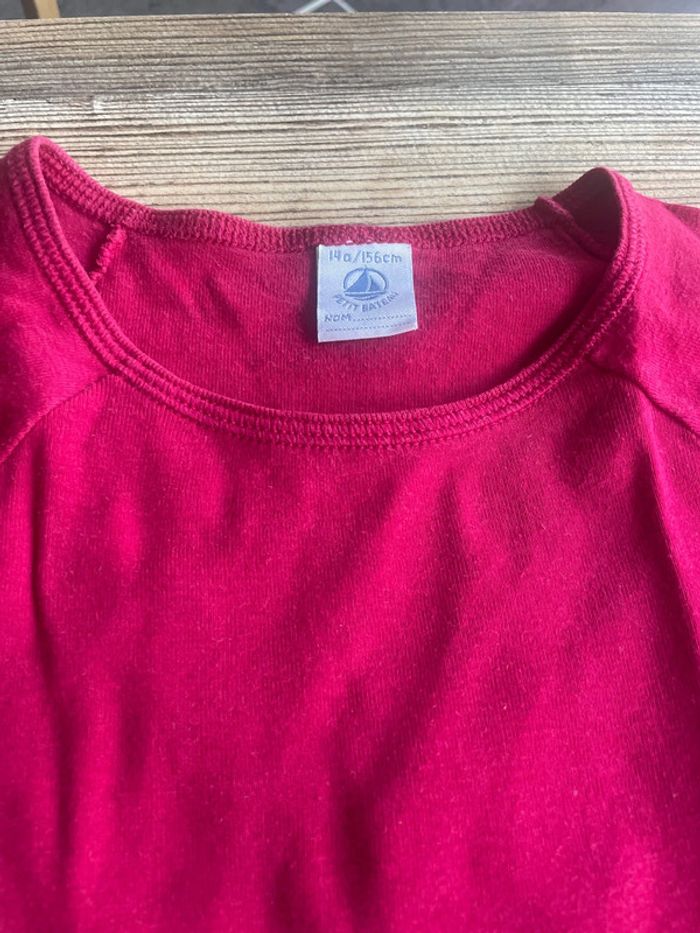 Ter Shirt basique petit bateau framboise 14 ans - photo numéro 2