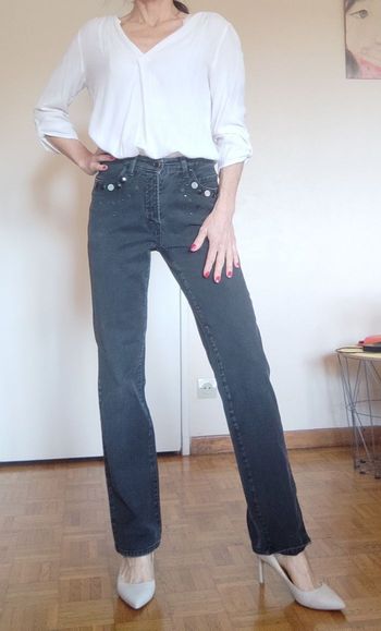 Jean noir délavé Trussardi avec sequins taille 38