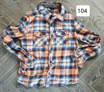 chemise à carreaux bleu/orange IKKS 6 ans
